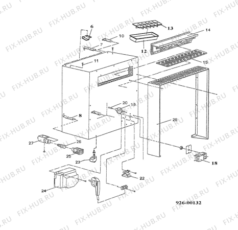 Взрыв-схема холодильника Electrolux RE1400RX - Схема узла Housing 001